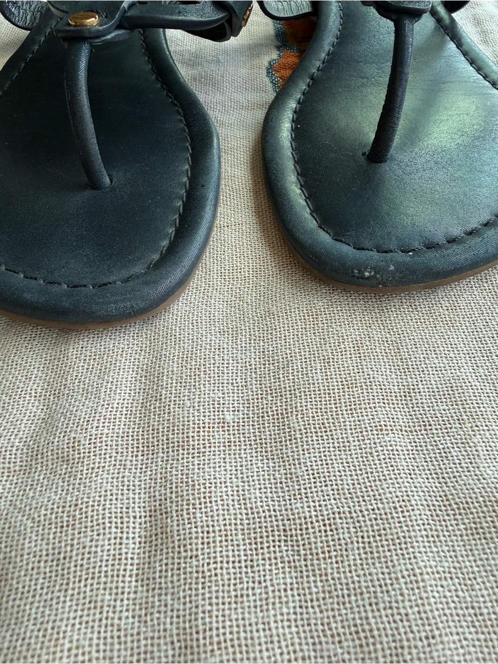 Tory Burch Miller Sandals in Metallic Blue - Picture 4 of 7